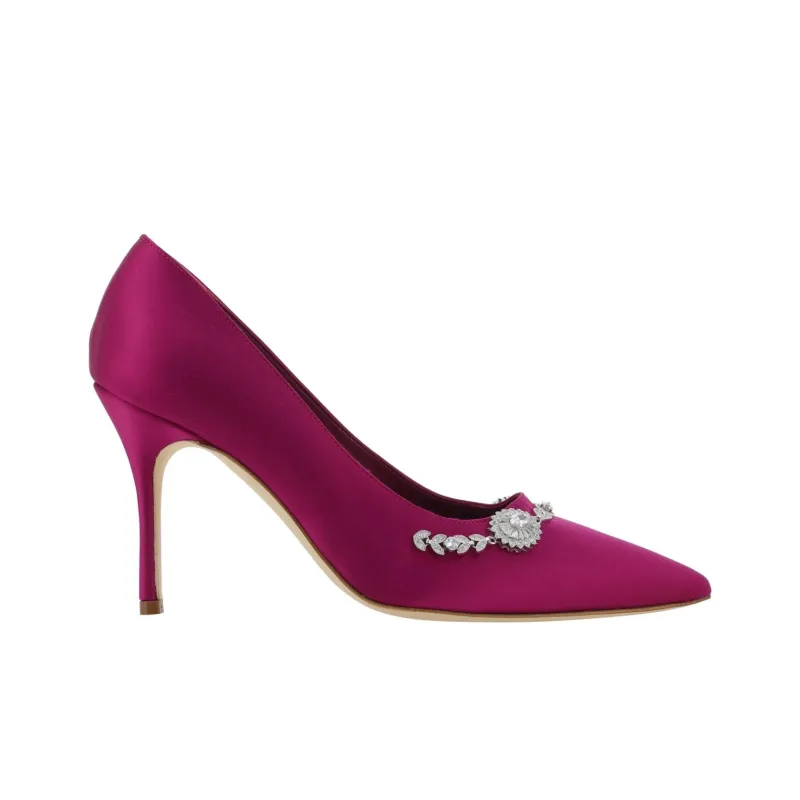 MANOLO BLAHNIK Lamik Slim Heel High Heels 9cm Women's Fuchsia-1