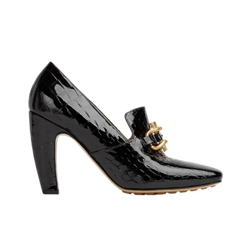 Bottega Veneta Mostra Chunky Heel High Heels 9cm Women's Black-1
