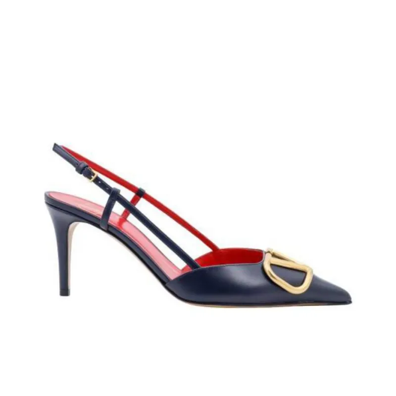 Valentino VLogo Signature Pointed Toe Slingback Pumps-1