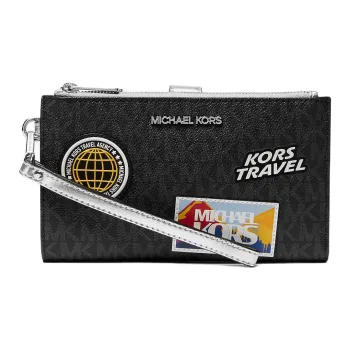 MICHAEL KORS Jet Set Travel Coated Canvas Wallets Clutches Large Size Men's Black