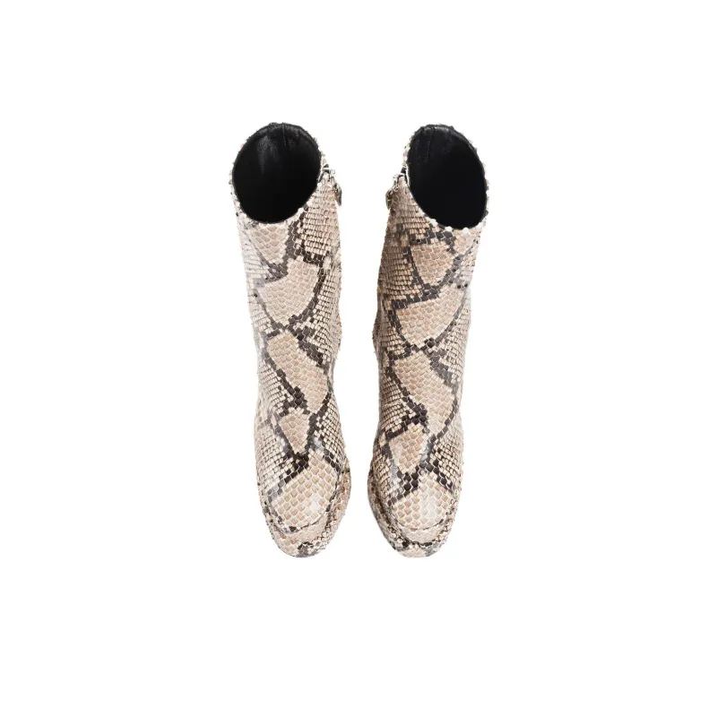 Roberto Cavalli Snakeskin-effect Platform Ankle Boots-4