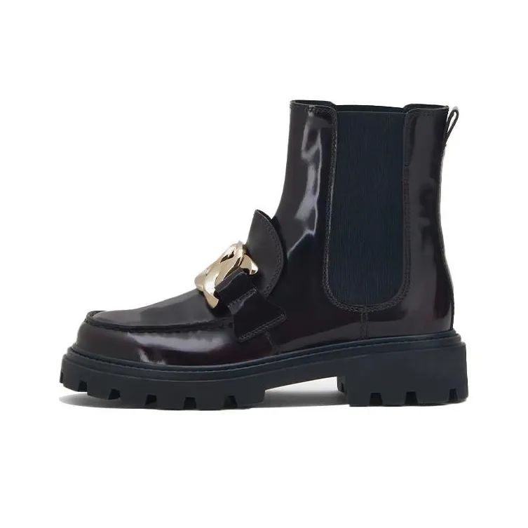 TOD'S Short Chelsea Boots Women's Burgundy-0