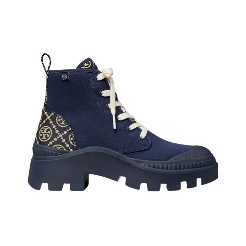TORY BURCH T Monogram Ankle Boots 5cm Women's Dark Blue-1