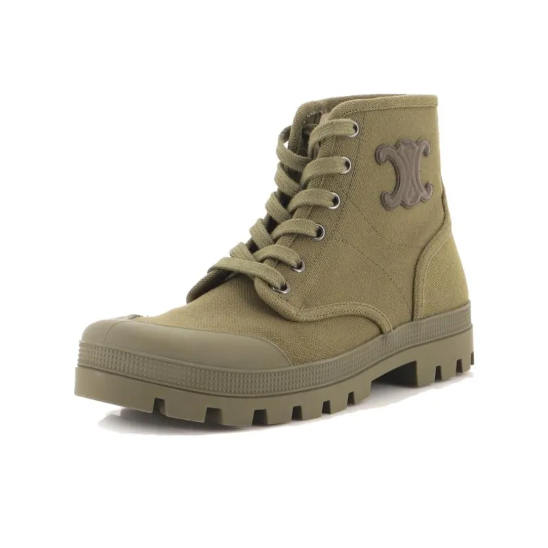 CELINE Short Mid Calf Martin Boot Men's Army Green-2