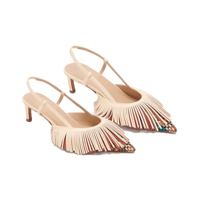 Ulla Johnson Slim Heel High Heels 5cm Women's Beige-3