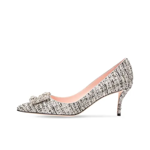 Roger Vivier Flower Strass High Heels Women's Gray