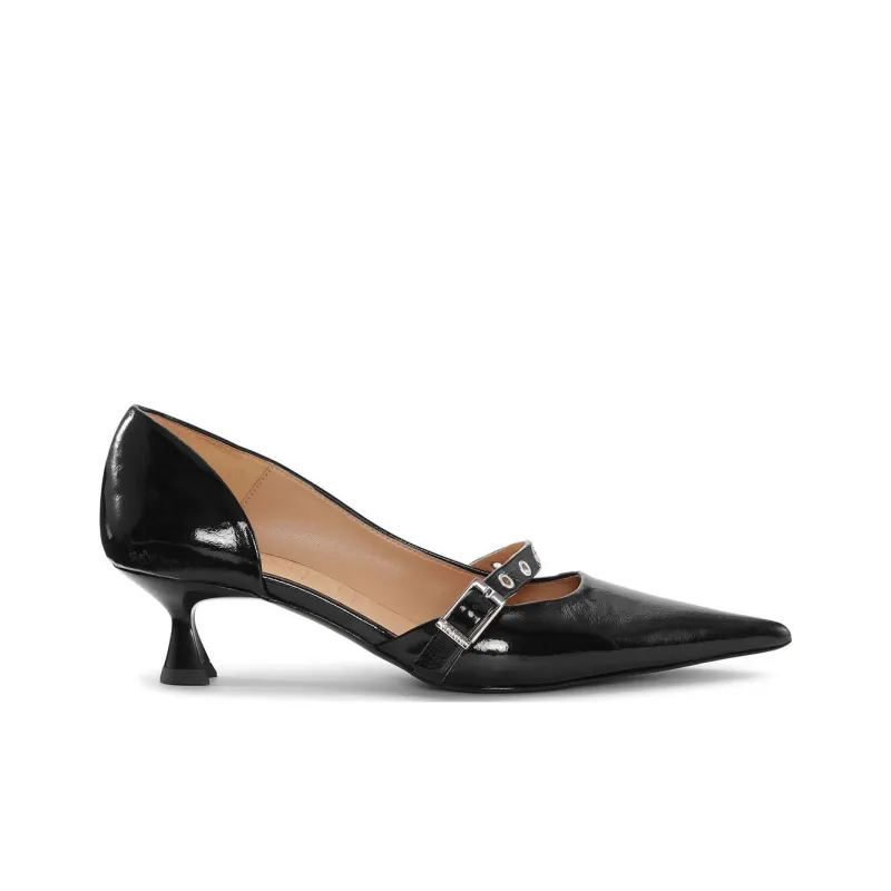 GANNI Eyelet-detail Kitten-heel Pumps-1