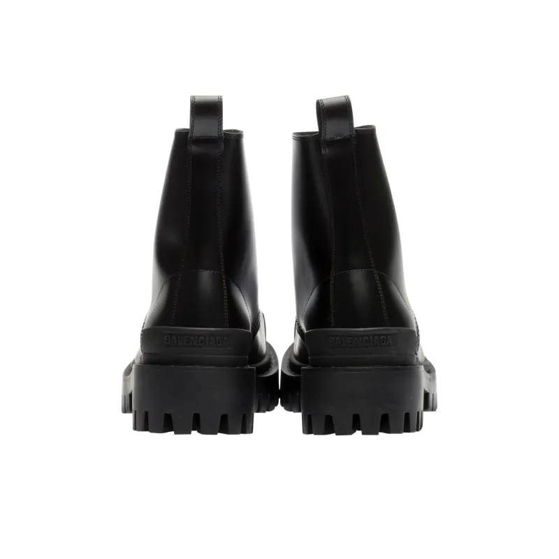 Balenciaga Strike Lace Up Boots 'Black Lambskin' Women's-4