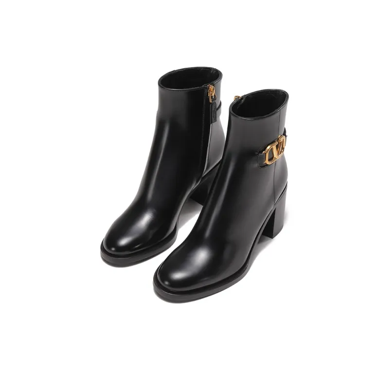 Valentino VLogo Plaque Heeled Ankle Boots Women's-2