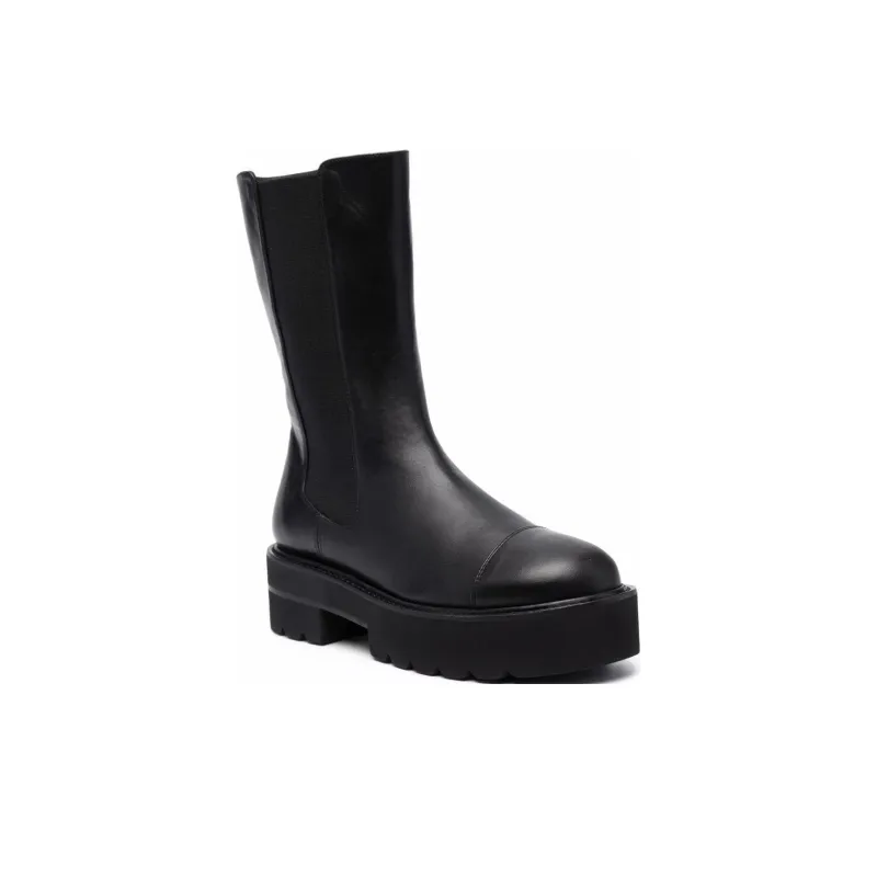 Stuart Weitzman/SW FRANKIE LIFT BOOTIE Crew Chelsea Boots Women's Black Heart-1