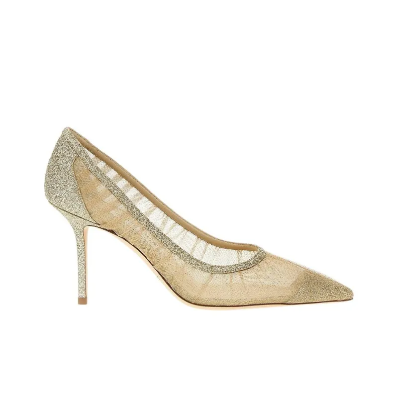 Jimmy Choo LOVE Slim Heel High Heels 8.5cm Women's Gold-1