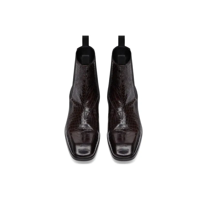 TOM FORD Short Chelsea Boots 4cm Men's Dark Brown-2