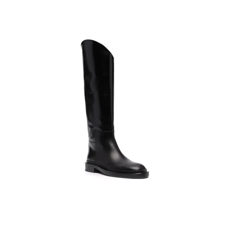 JIL SANDER Knee high Boots Chunky Heel Women's Black-1