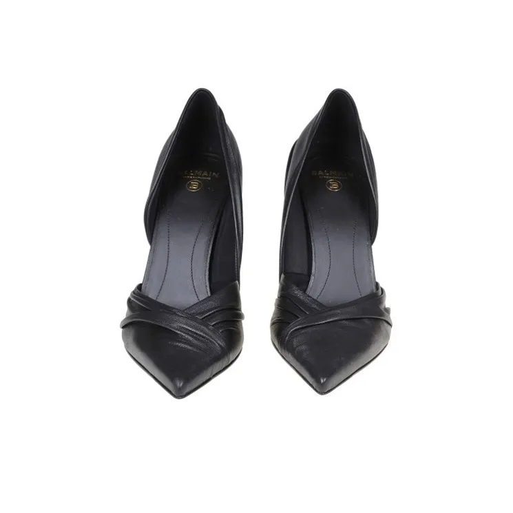 BALMAIN Moneta 100mm Leather Pumps-4
