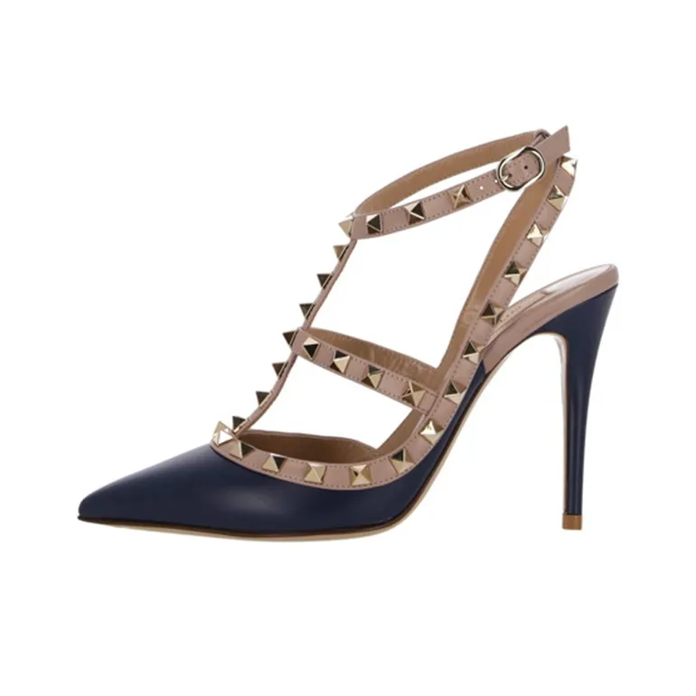 Valentino Slim Heel High Heels Women's Marine Blue-0