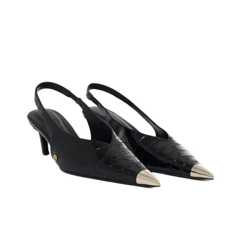 Anine Bing Nina Slim Heel High Heels 6cm Women's Black-2