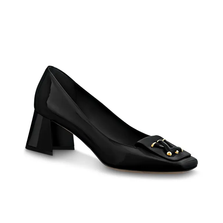 LOUIS VUITTON Shake Spool Heel High Heels 5.5cm Women's Black-1