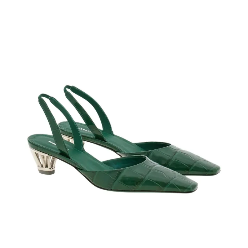 FERRAGAMO 40mm Cage-heel Slingback Pumps-2