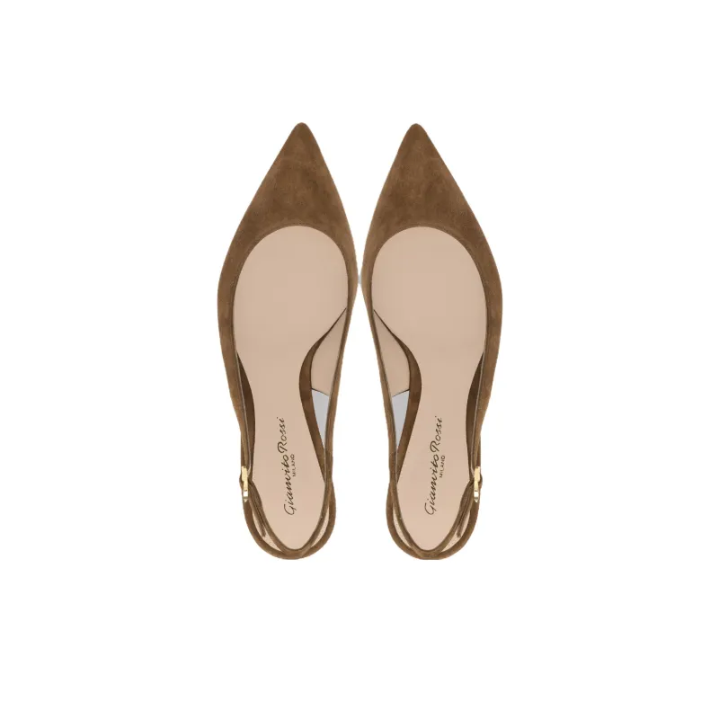 GIANVITO ROSSI Ribbon Sling Slim Heel High Heels 5.5cm Women's Brown-2