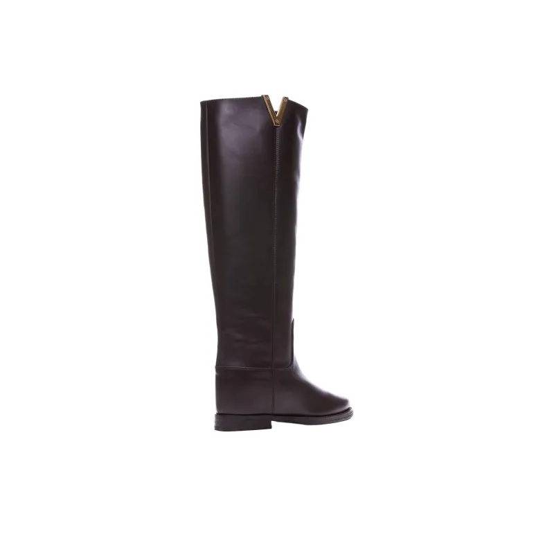 Via Roma 15 Testa Di Moro Knee high Boots Women's Brown-2
