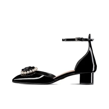 DIOR Rose Chunky Heel High Heels Women's Black