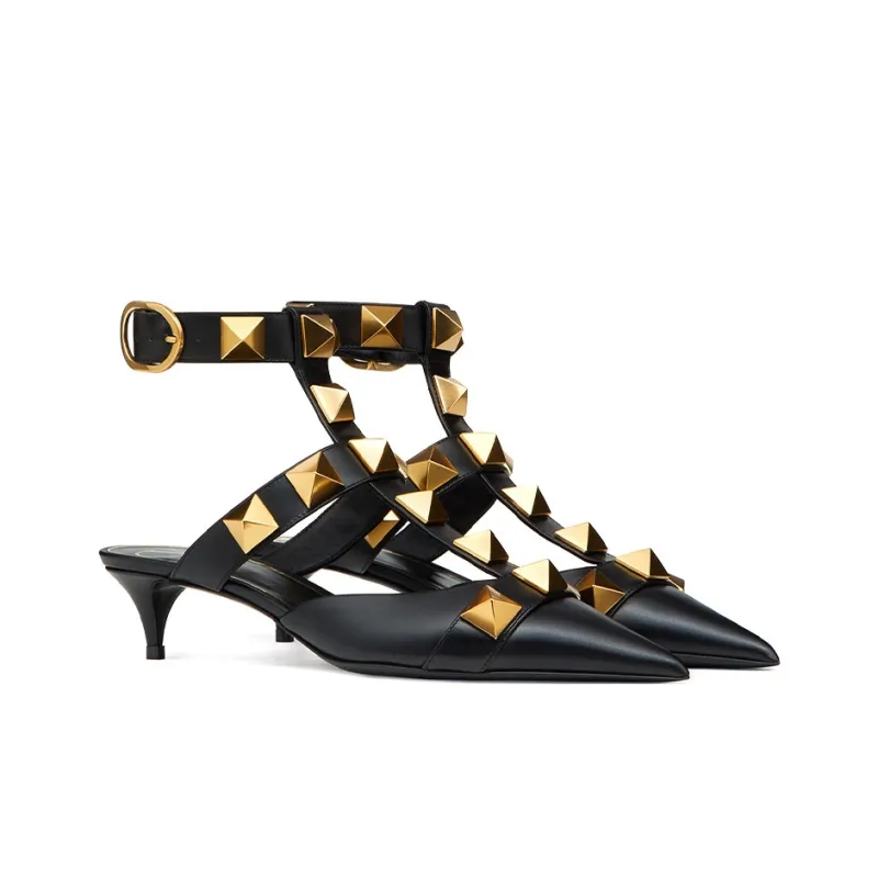 Valentino Roman Stud Garavani Slim Heel High Heels 4cm Women's-2