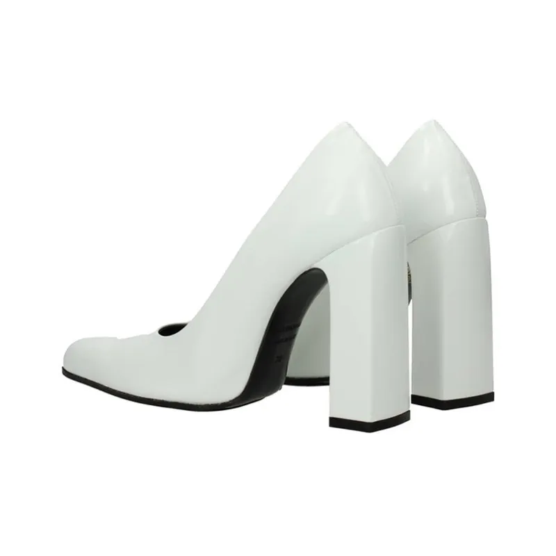 Balenciaga Chunky Heel High Heels Women's White-3