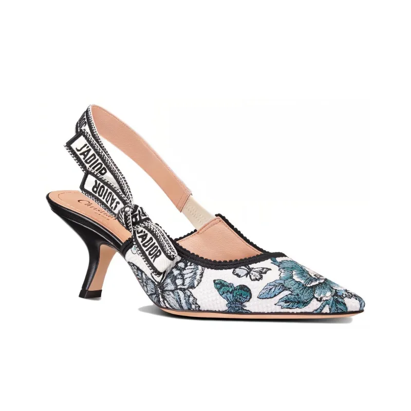 DIOR Slim Heel High Heels 6.5cm Women's Blue-2