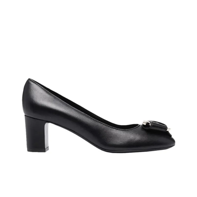 FERRAGAMO Chunky Heel High Heels 5.5cm Women's Black-1