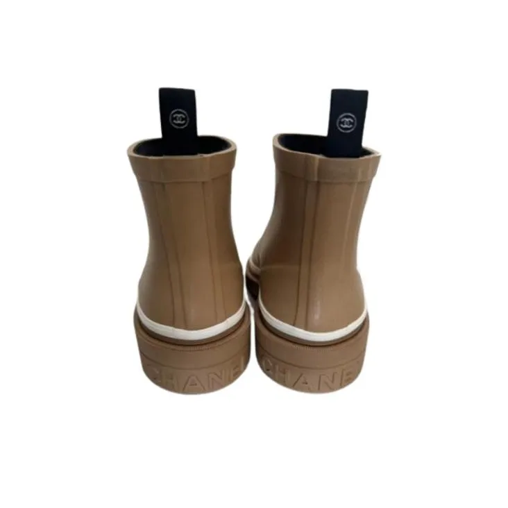 CHANEL Rain Boots Women's Brown-2