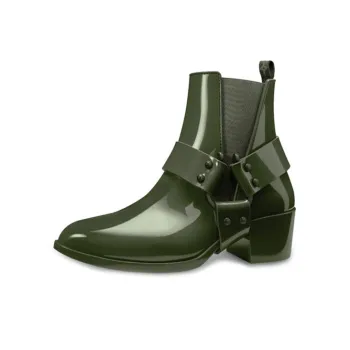 LOUIS VUITTON Rhapsody Short Chelsea Boots Women's Army Green