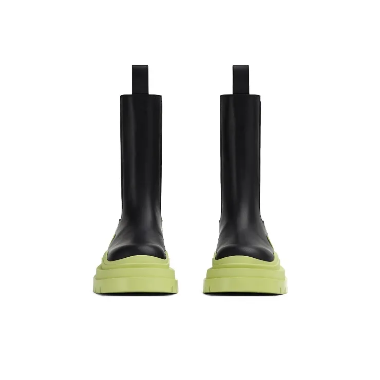 Bottega Veneta BV Tire Chelsea Boots Women's Black Green-3