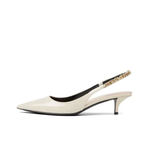 GUCCI SLINGBACK Slim Heel High Heels 4.5cm Women's White