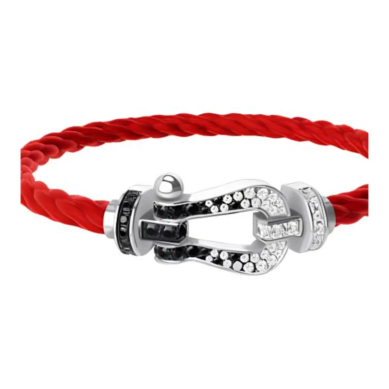 FRED 18K White Gold Bracelets Men's Red-2