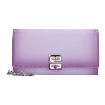 GIVENCHY 4G Cow Leather Wallet, Shoulder Bag Women's Purple