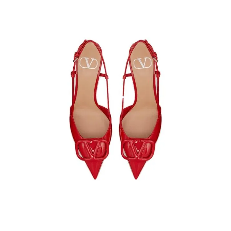 Valentino VLogo Signature GARAVANI Slim Heel High Heels 8cm Women's True Red-2