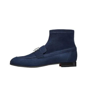 HERMES Saint Honore Ankle Boots Women's Blue