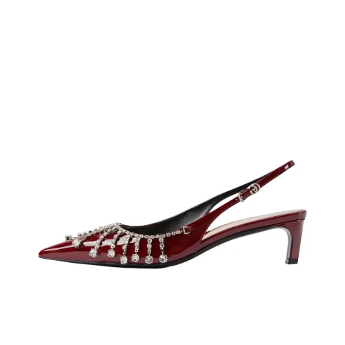 GUCCI Slim Heel High Heels 4.3cm Women's Red