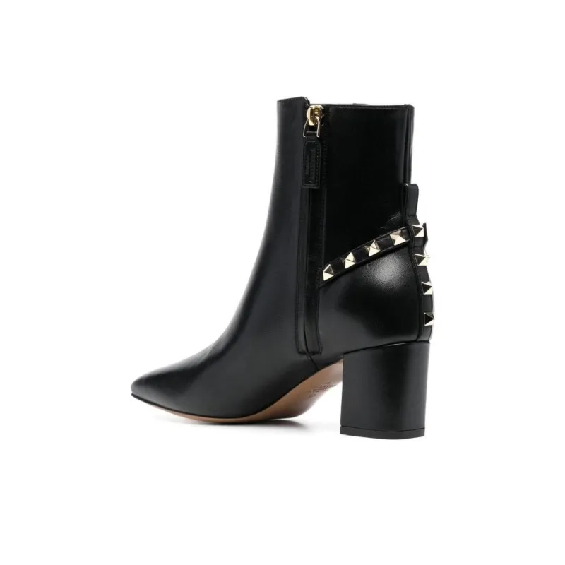 Valentino Garavani Rockstud Square Toe Ankle Boots Women's-3
