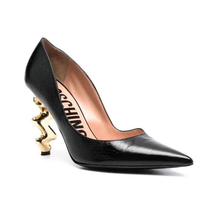 MOSCHINO Irregular Heel High Heels 10.5cm Women's Black-1
