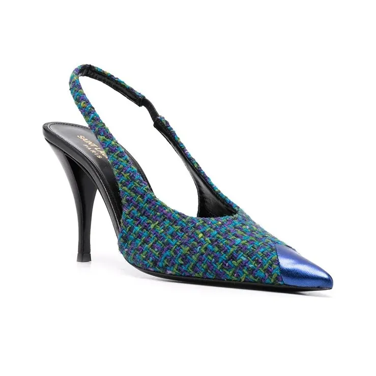 SAINT LAURENT Vesper High Heels Women's Blue-2