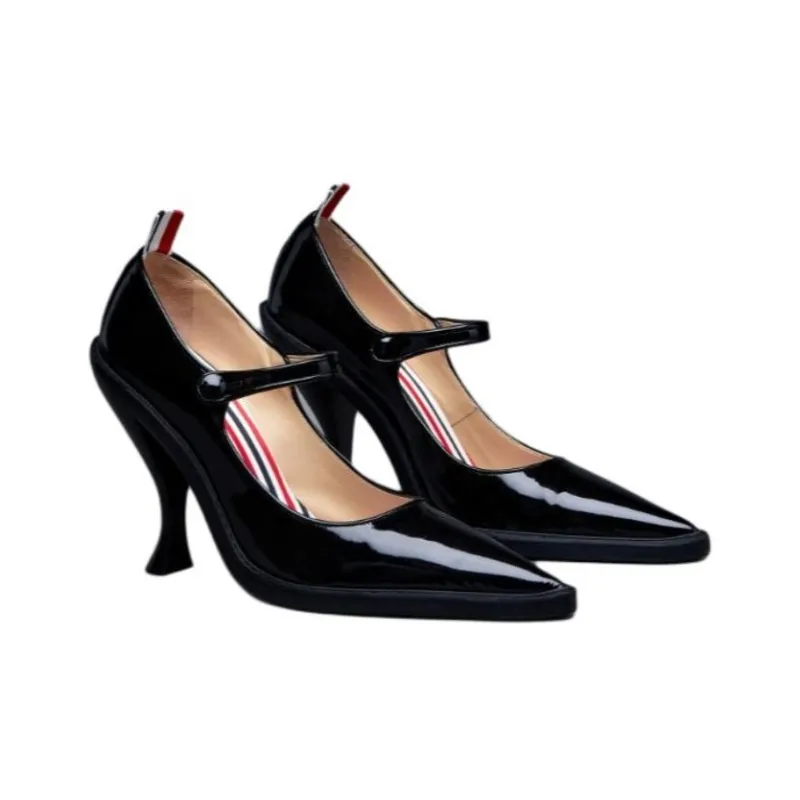 THOM BROWNE Cross-strap Mary-jane Patent Pumps-2