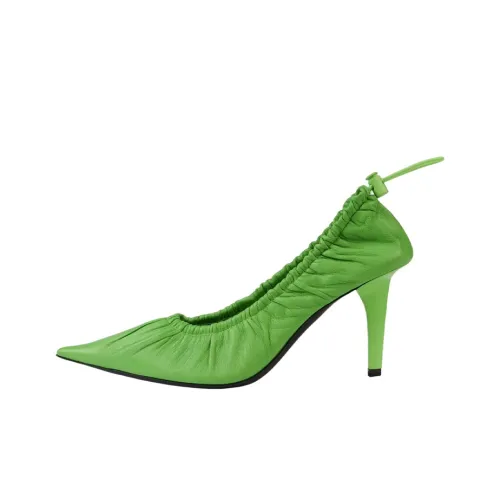 Balenciaga Knife Scrunch Slim Heel High Heels Women's Green