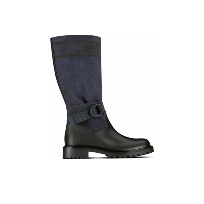 DIOR D Major Knee high Boots Women's Blue-1