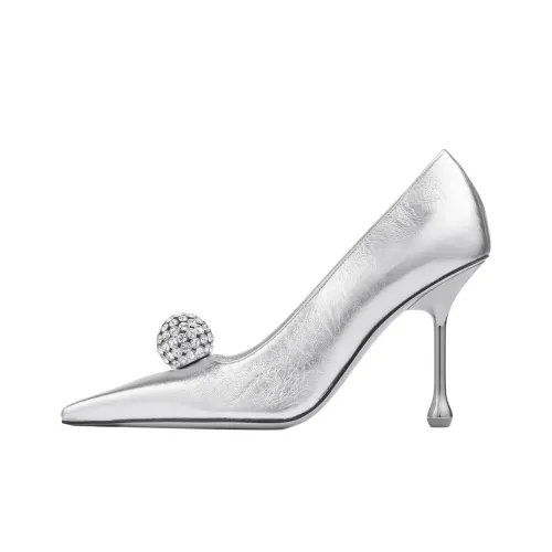 Jimmy Choo Orb Pump 95 Irregular Heel High Heels 9.5cm Women's Silver