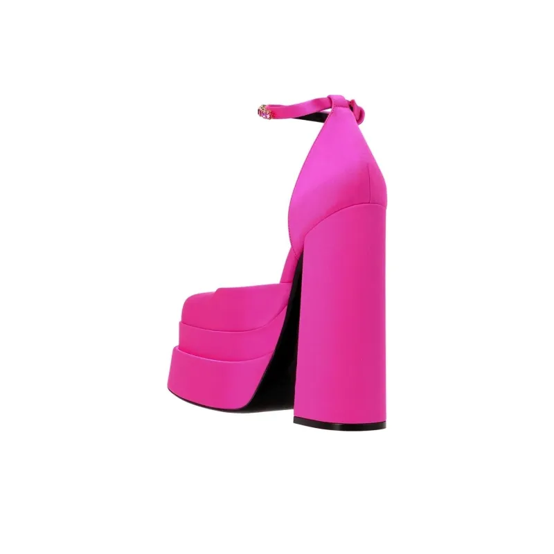 VERSACE Medusa Aevitas 155mm Platform Pumps Deep Fuschia-4