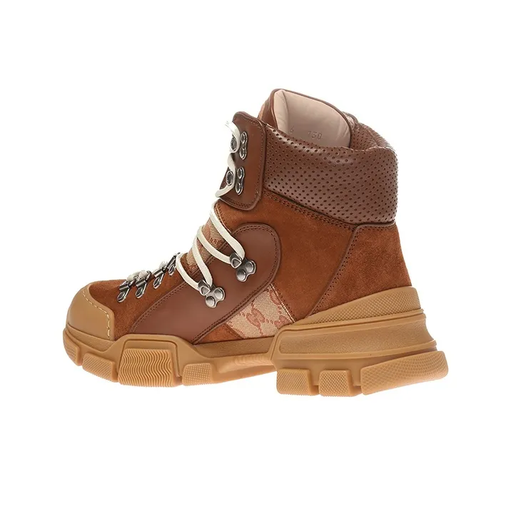 GUCCI Flashtrek Leather High 'Brown'-3