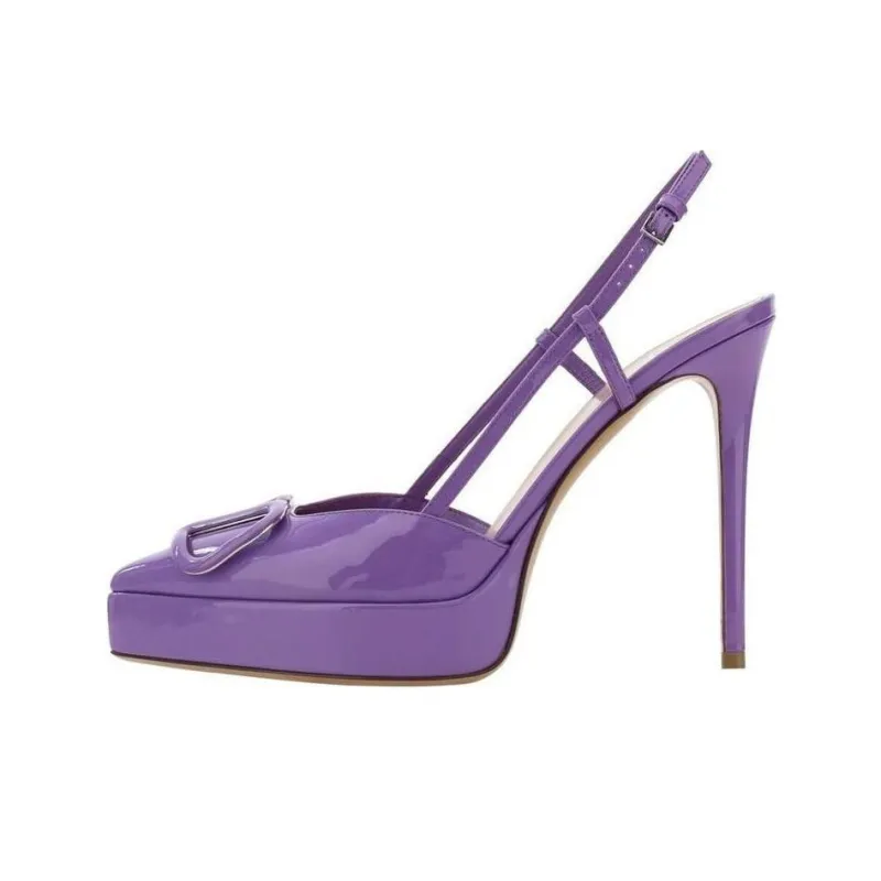 Valentino Slim Heel High Heels Women's Purple-0