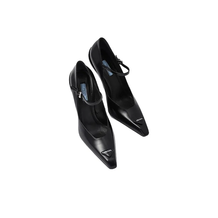PRADA Brushed Leather Pumps 'Black' Women's-3