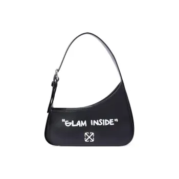 OFF WHITE Jitney Quote Logo Plaque Shoulder Bag
